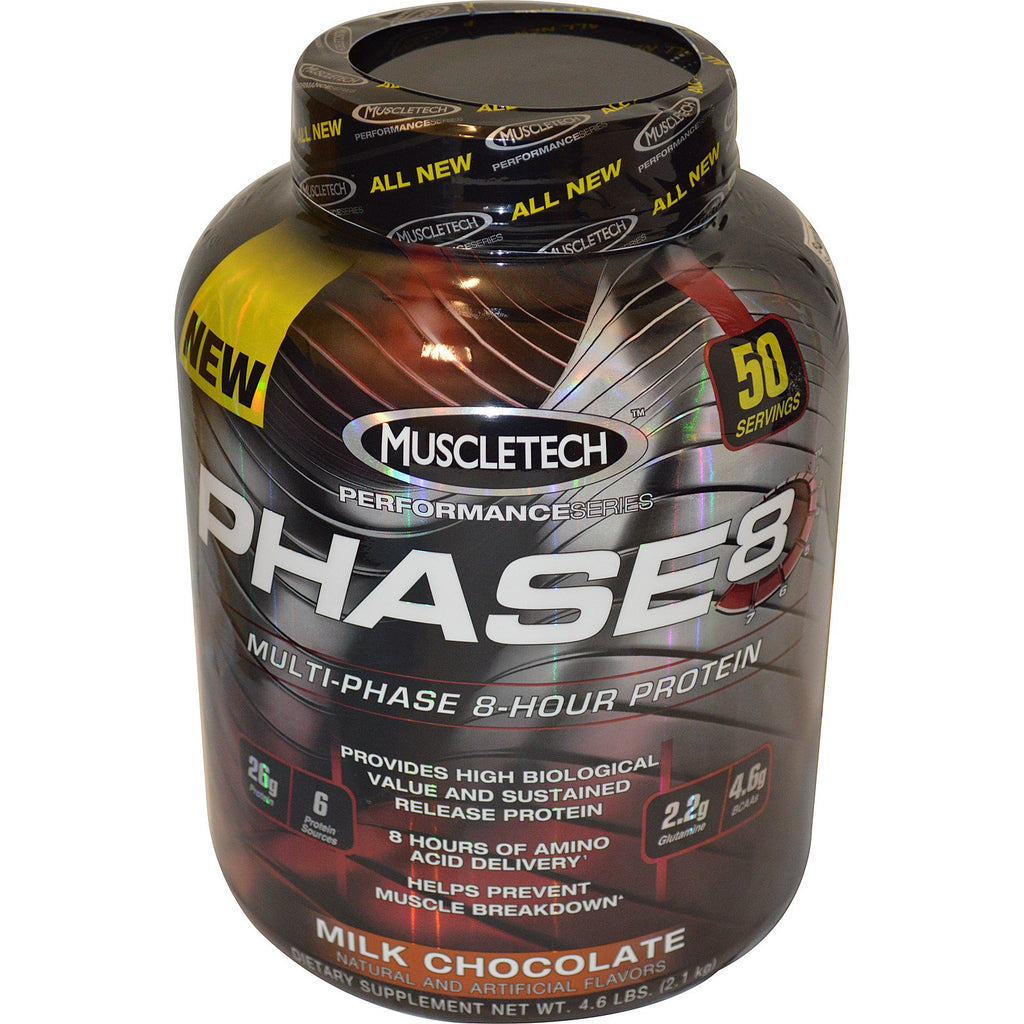 Muscletech, Performance Series, Phase8, Multi-Phase 8-timers protein, melkesjokolade, 4,60 lbs (2,09 kg)
