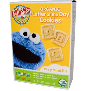 Earth's Best Lettre du Jour Cookies Très Vanille 5,3 oz (150 g)