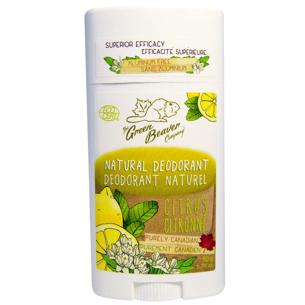 Castor verde, deodorant natural, citrice, 1,76 oz (50 g)