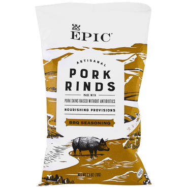 Epic Bar, Artisanal Pork Rinds, BBQ Seasoning, 2.5 oz (70 g)