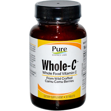 Pure Essence, Whole C, Whole Food Vitamin C, 30 Tablets