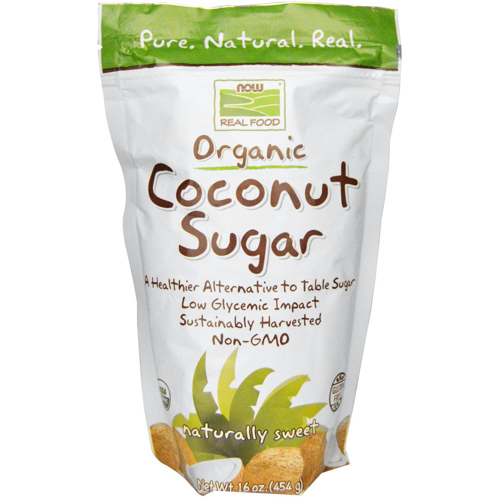 Now Foods, Alimente adevărate, zahăr de cocos, 16 oz (454 g)