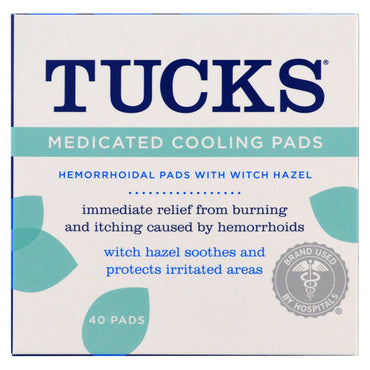 Tucks, almofadas de resfriamento medicamentosas, 40 almofadas