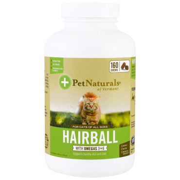 Pet Naturals of Vermont, Hairball for Cats, 160 Chews
