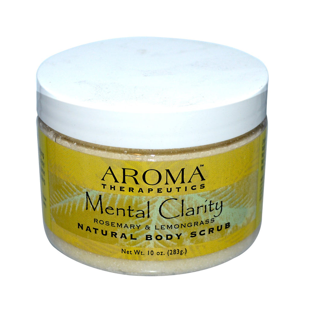 Abra Therapeutics, natuurlijke lichaamsscrub, mentale helderheid, rozemarijn en citroengras, 10 oz (283 g)