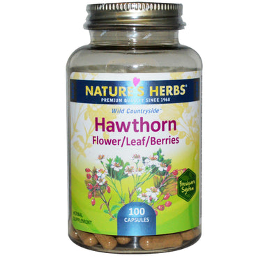 Nature's Herbs, 산사나무, 꽃/잎/열매, 100 캡슐