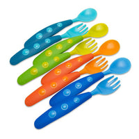 NUK, Gerber Graduates Fun Pack Utensils, 9+ Months, 4 Forks + 4 Spoon Set