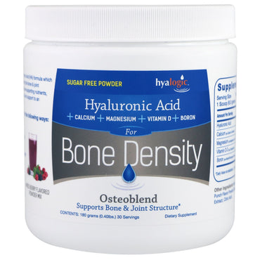 Hyalogic LLC, Osteoblend, ácido hialurónico, para la densidad ósea, bayas mixtas, 0,40 lbs (180 g)