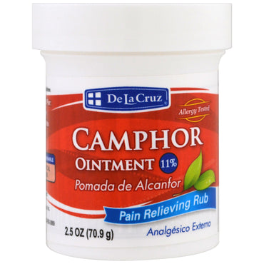 De La Cruz, Camphor Ointment, Pain Relieving Rub, 2.5 oz (70.9 g)