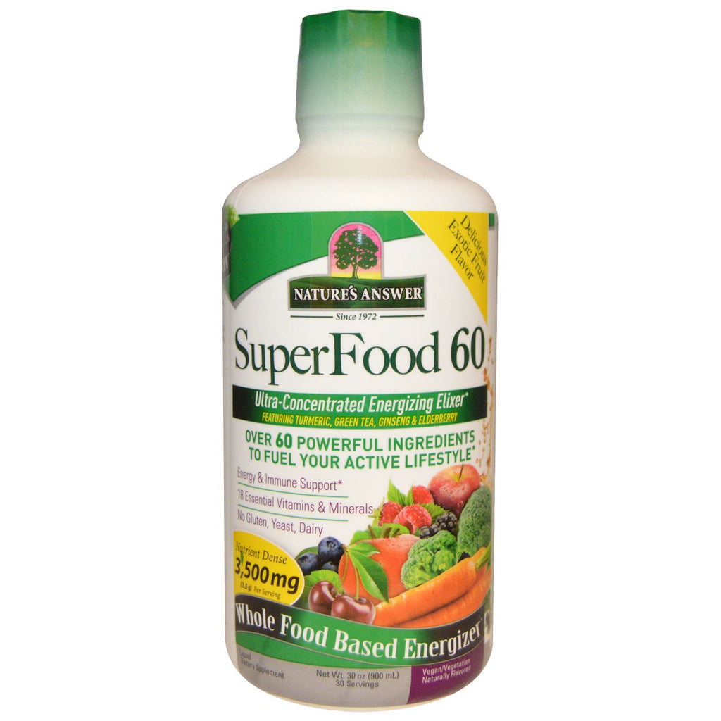 Nature's Answer, SuperFood 60, sabor natural, 30 oz (900 ml)