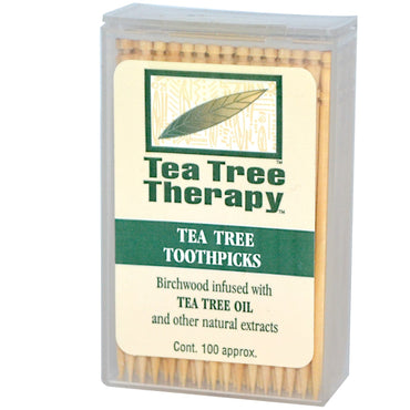 Terapia del árbol del té, palillos de dientes, menta, 100 aprox.