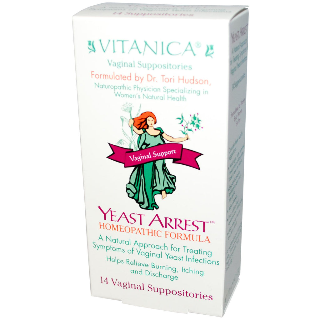 Vitanica, arrêt des levures, support vaginal, 14 suppositoires vaginaux