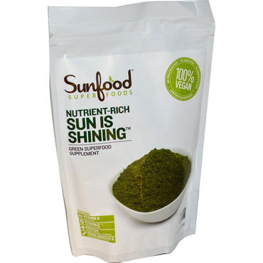 Sunfood, サン イズ シャイニング スーパーグリーン、8 オンス (227 g)
