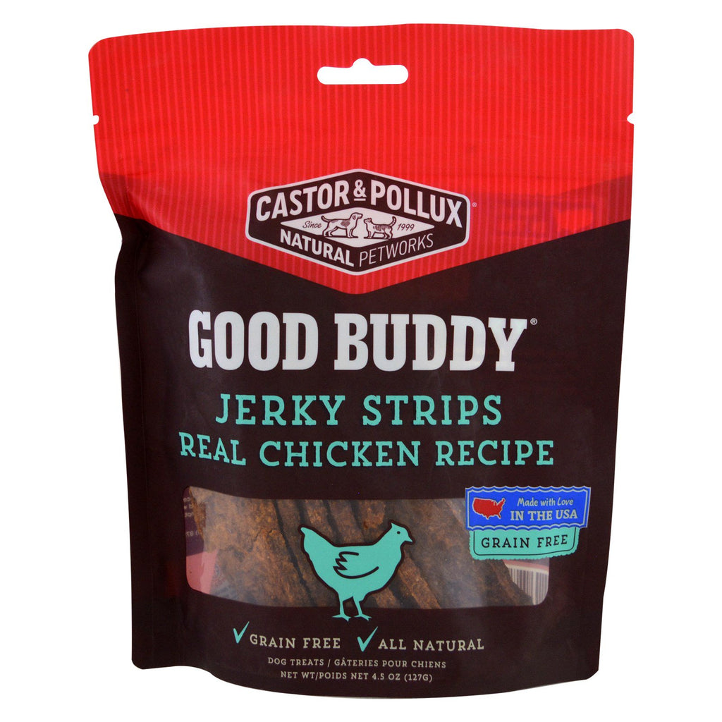 Castor & Pollux, Good Buddy, Jerky Strips, Real Chicken Recept, 4,5 oz (127 g)