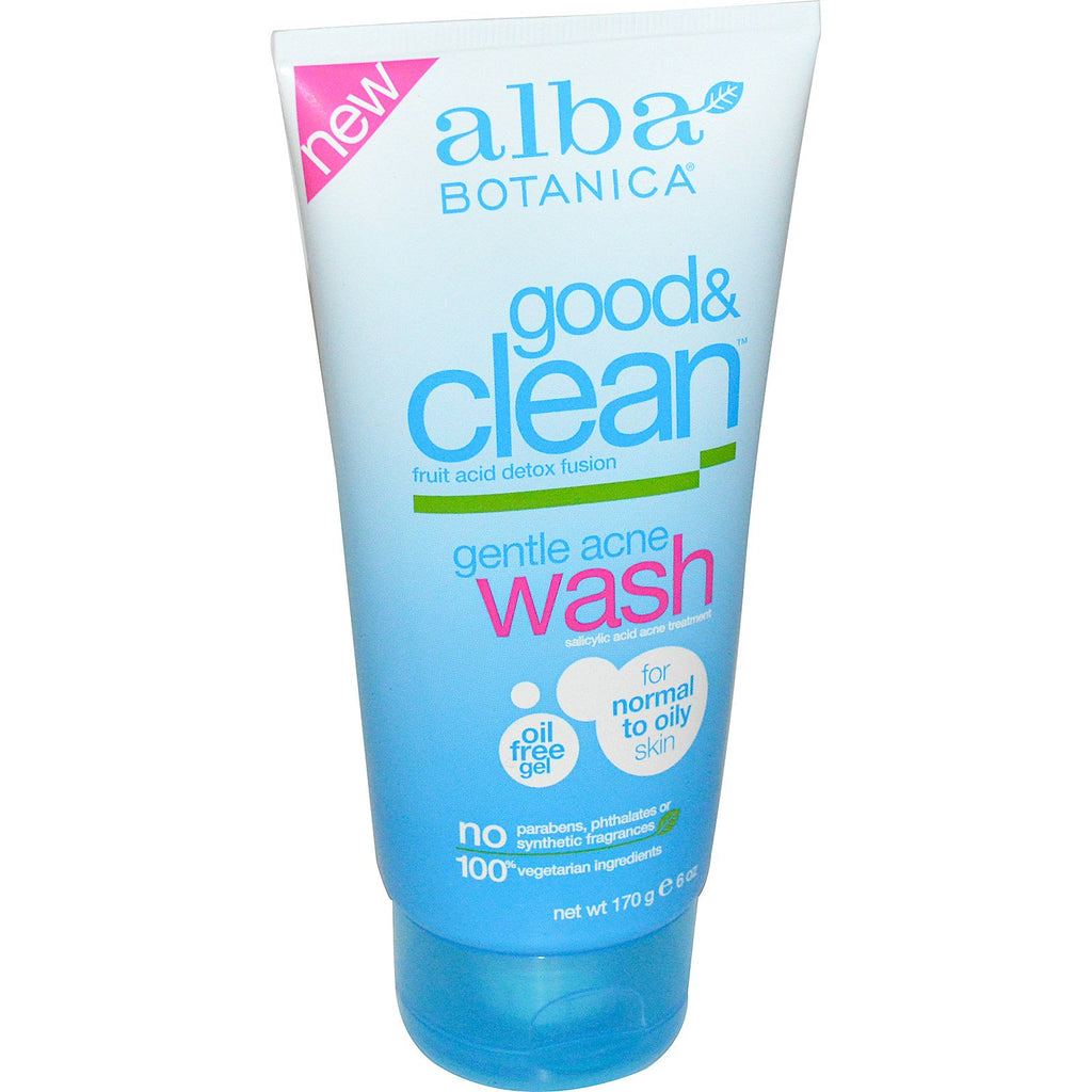 Alba Botanica, Good & Clean, delikatny płyn do mycia twarzy, 6 uncji (170 g)