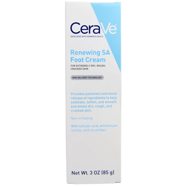 CeraVe, Crema renovadora para pies SA, 3 oz (85 g)