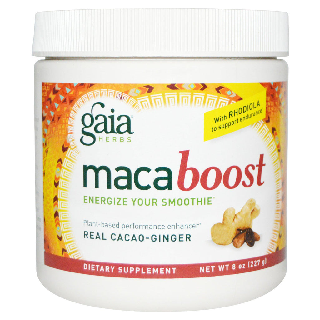 Gaia Herbs, Maca Boost، الكاكاو الحقيقي والزنجبيل، 8 أونصة (227 جم)