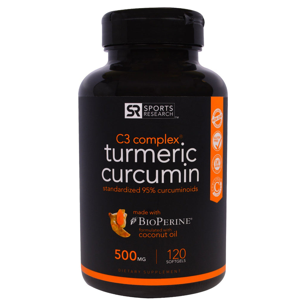 Sportonderzoek, Kurkuma Curcumine, C3 Complex, 500 mg, 120 Softgels