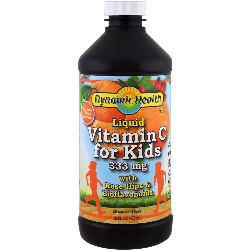 Dynamic Health Laboratories, Vitamine C liquide pour enfants, agrumes naturels, 16 fl oz (473 ml)