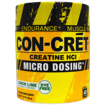 Con-Cret, kreatin HCl, mikrodosering, citronlime, 1,76 oz (50 g)