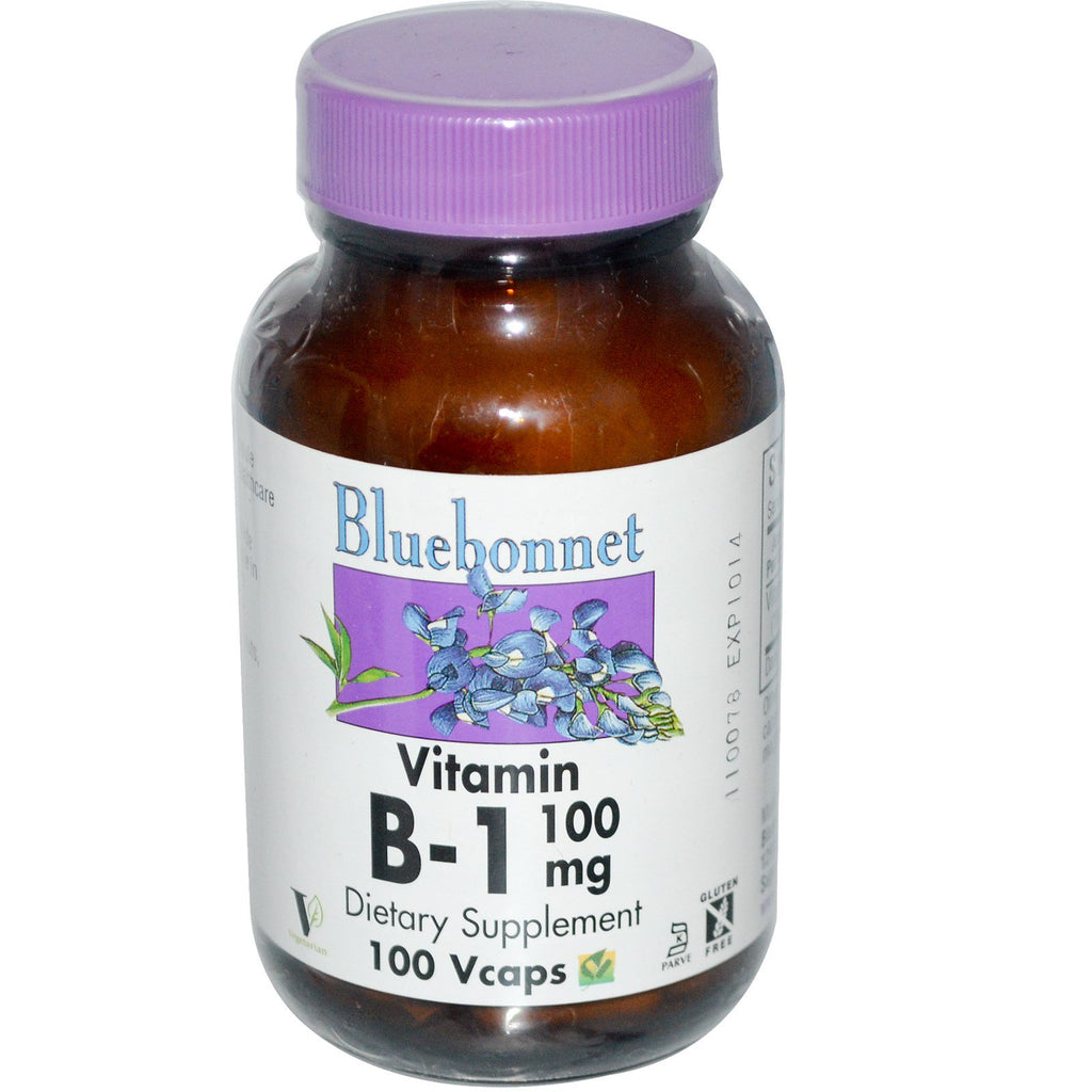 Bluebonnet Nutrition, 비타민 B-1, 100 mg, 100 식물성 캡슐