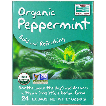 Now Foods,  Peppermint Tea, 24 Tea Bags, 1.7 oz (48 g)