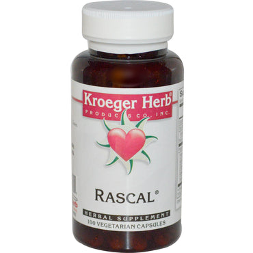 Kroeger Herb Co, Rascal, 100 gélules végétariennes