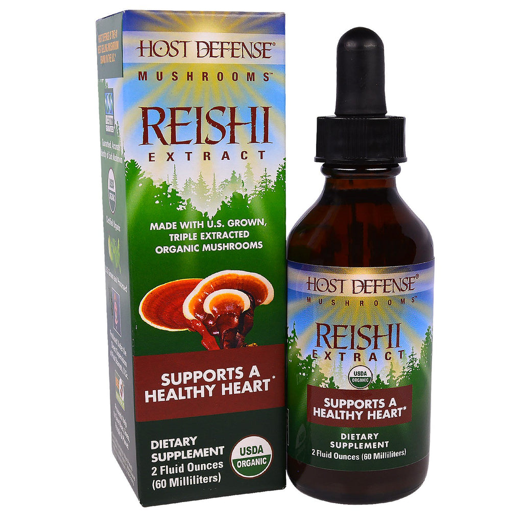 Fungi Perfecti, Host Defense Mushrooms, Reishi-extract, ondersteunt een gezond hart, 2 fl oz (60 ml)