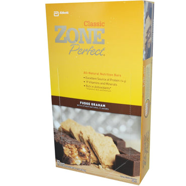 ZonePerfect Classic Barras nutritivas totalmente naturales Fudge Graham 12 barras 1,76 oz (50 g) cada una