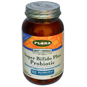 Flora, Udo's Choice, Super Bifido Plus Probiotikum, 30 Kapseln