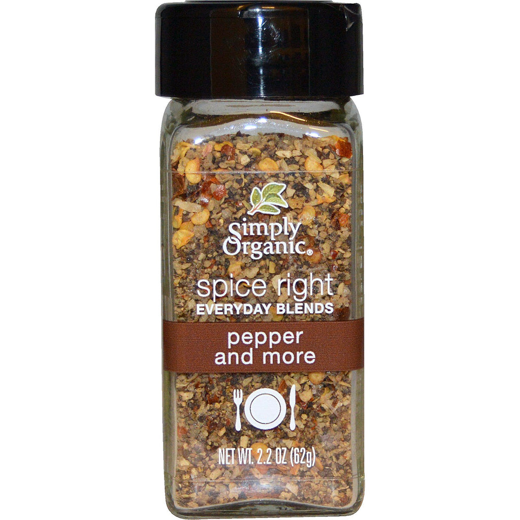 Simply , Spice Right Everyday Blends, Peppar och mer, 2,2 oz (62 g)