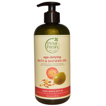 Petal Fresh, Pure, Moisturizing Bath & Shower Gel, Grape Seed & Olive Oil, 16 fl oz (475 ml)