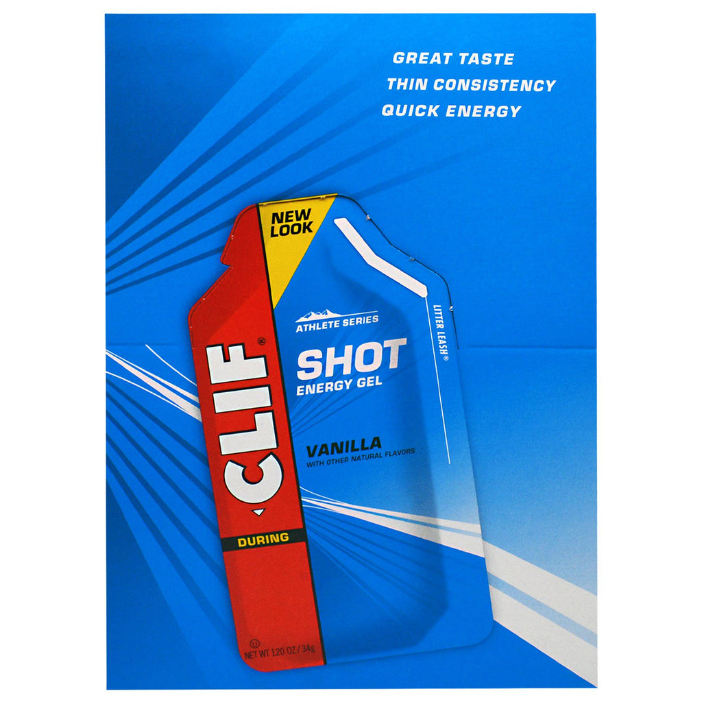 Clif Bar, Clif Shot gel energetic, vanilie, 24 pachete, 1,20 oz (34 g) fiecare