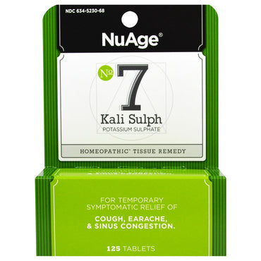 Hyland's, NuAge, No 7 Kali Sulph Kaliumsulfaat, 125 tabletten