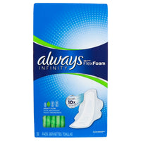 Always, Infinity Flex Foam with Wings, Heavy Flow, 32 Pads