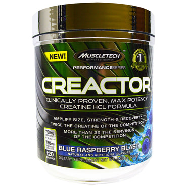 Muscletech, Creactor, Blue Raspberry Blast, 9,32 uncji (264 g)