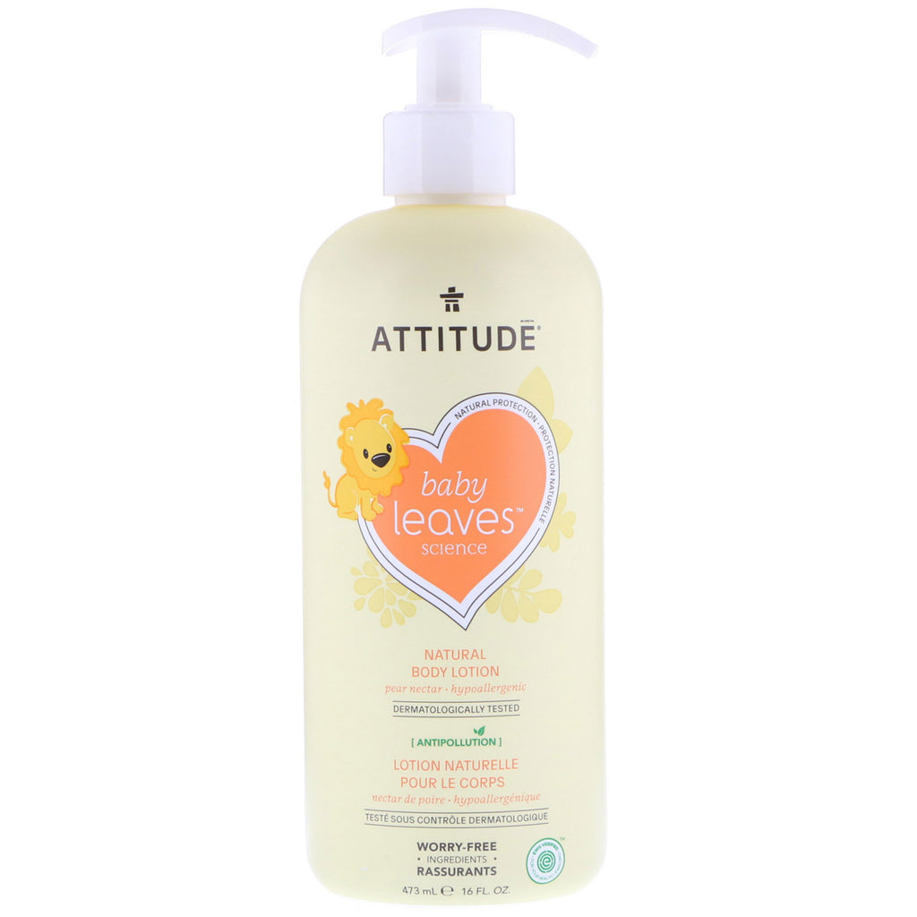 ATTITUDE Baby Leaves Science Natural Body Lotion Pear Nectar 16 fl oz (473 ml)