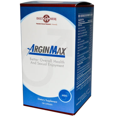 Daily wellness company, arginmax, mannen, 180 capsules