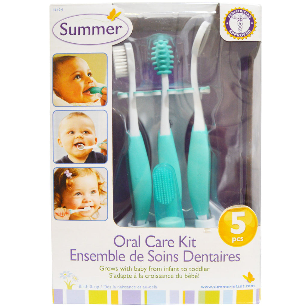 Bebé de verano, kit de cuidado bucal, kit de 5 piezas