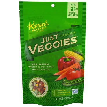 Karen's Naturals, Premium Dried Veggies, Just Veggies, 8 oz (224 g)