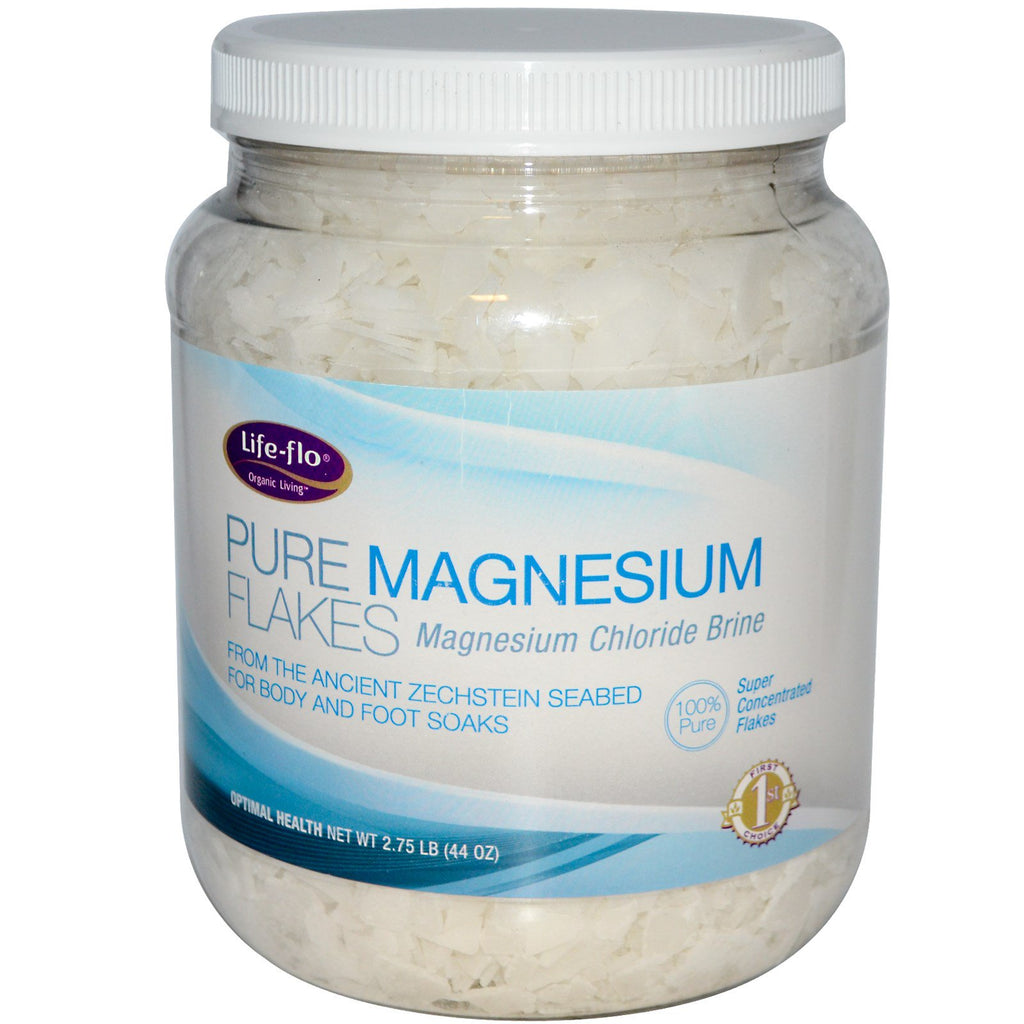 Life Flo Health, flocons de magnésium pur, saumure de chlorure de magnésium, 2,75 lb (44 oz)