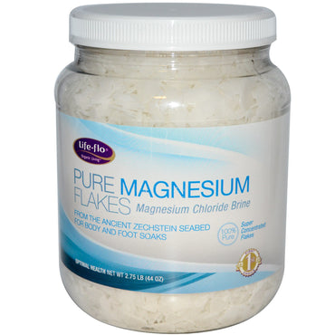Life Flo Health, flocos de magnésio puro, salmoura de cloreto de magnésio, 44 ​​onças (2,75 lb)