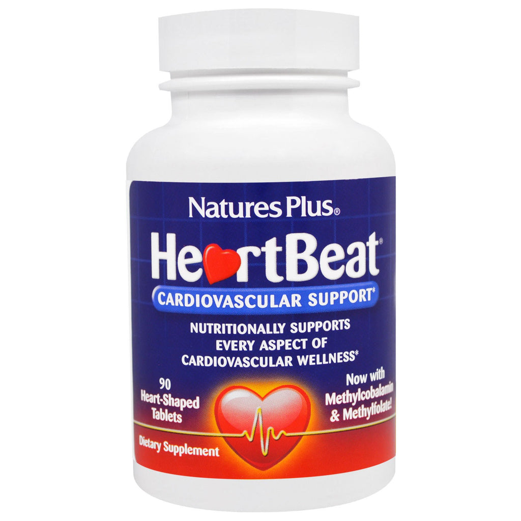 Nature's Plus, HeartBeat, Supporto cardiovascolare, 90 compresse a forma di cuore