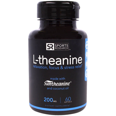 Sportonderzoek, L-theanine, 200 mg, 60 softgels