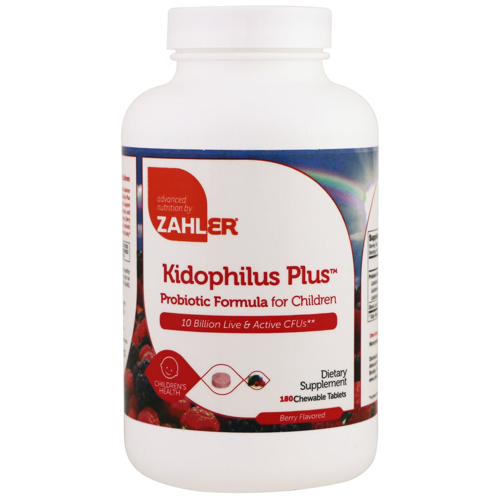 Zahler, kidophilus plus, formulă probiotică pentru copii, fructe de pădure, 180 comprimate masticabile