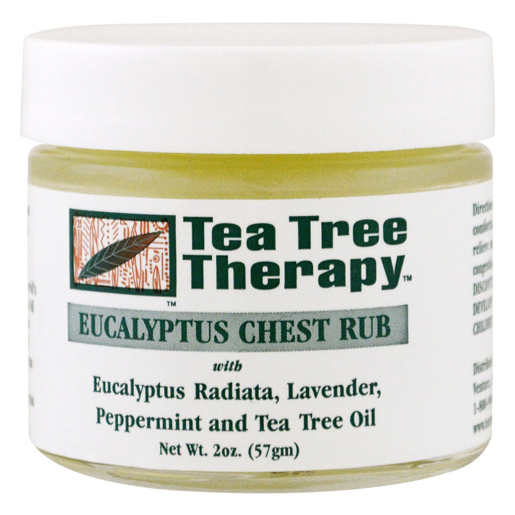 Tea Tree Therapy, masaje para el pecho con eucalipto, 2 oz (57 g)
