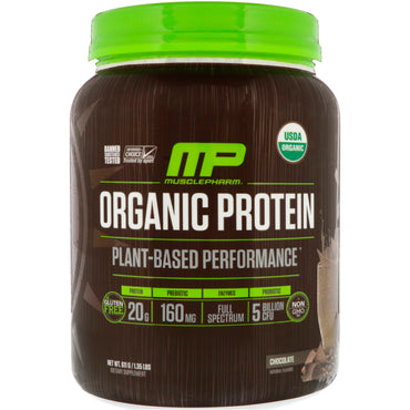 MusclePharm Natural, חלבון, על בסיס צמחי, שוקולד, 1.35 פאונד (611 גרם)