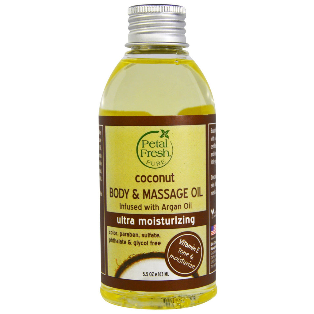 Petal Fresh, Pure, Coconut Body & Massage Oil, Ultra Moisturizing, 5.5 oz (163 ml)