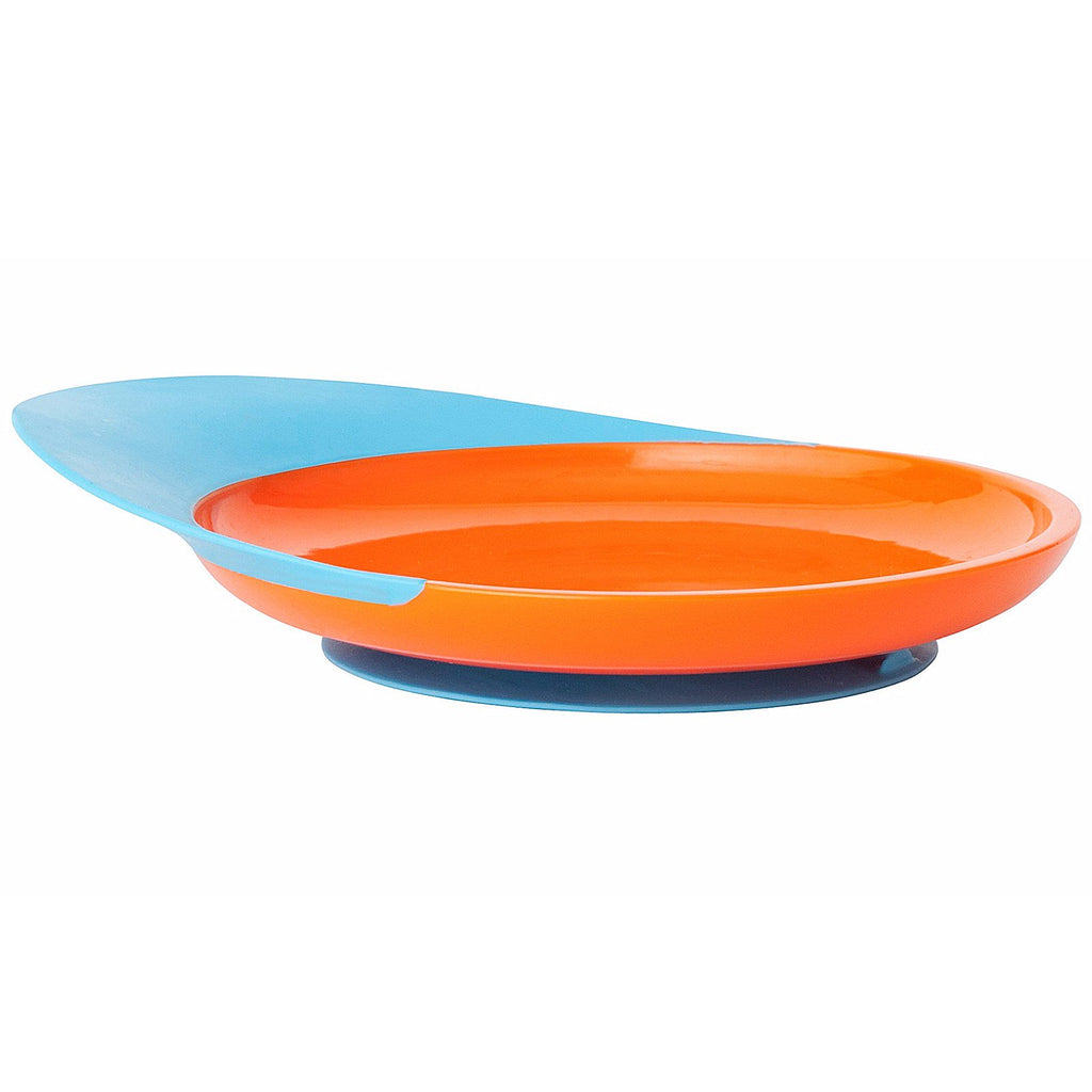 Boon, Catch Plate, Toddler Plate with Spill Catcher, 9 + Months, Orange/Blue, 1 Plate