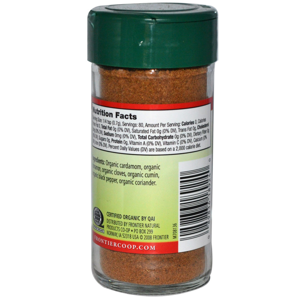 Frontier Natural Products, Garam Masala, amestec fără sare, 2 oz (56 g)